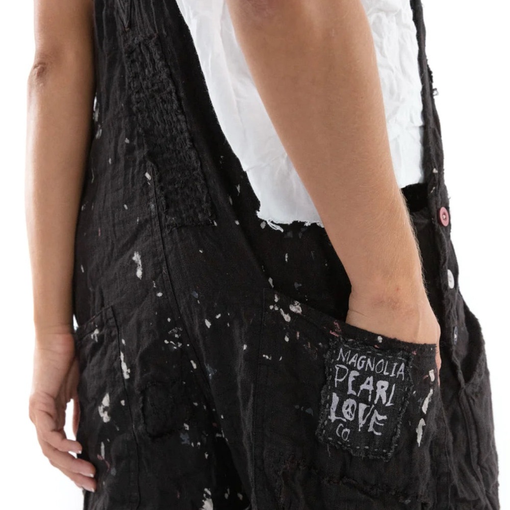Magnolia Pearl Black Peace Women's Overalls - Picture 3 of 9